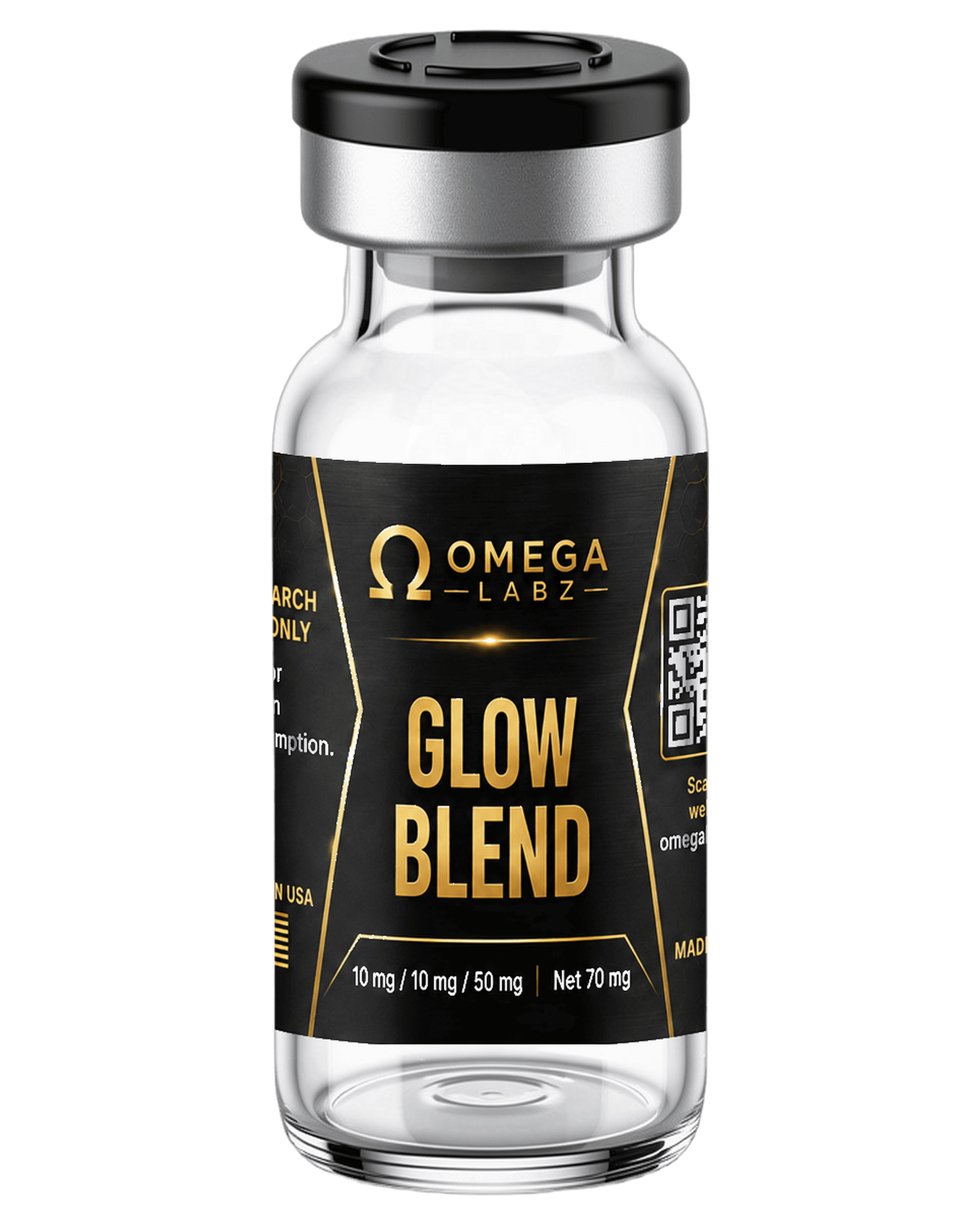 OmegaLabz GLOW Blend research bottle