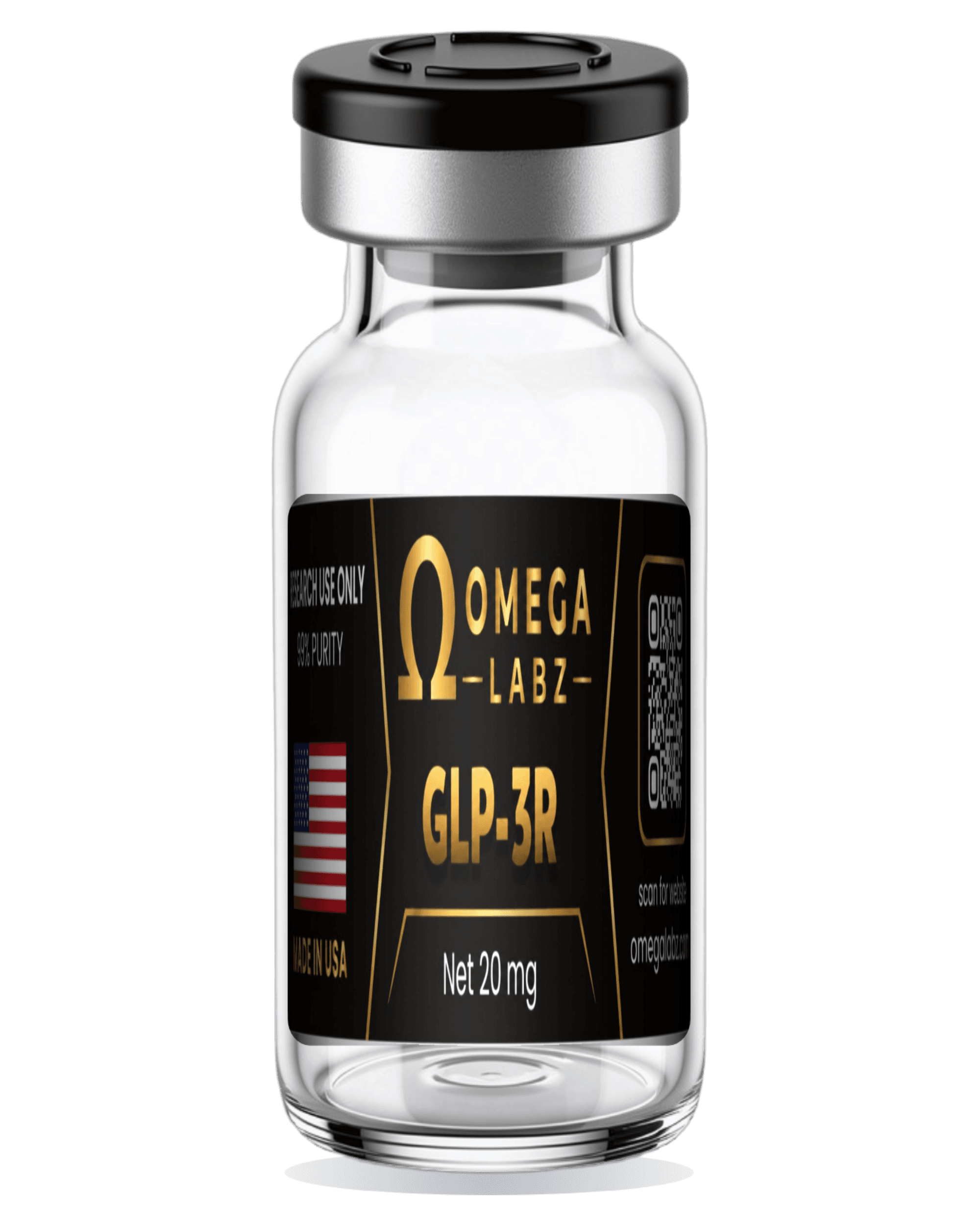 GLP-3R (20 mg) OmegaLabz research bottle