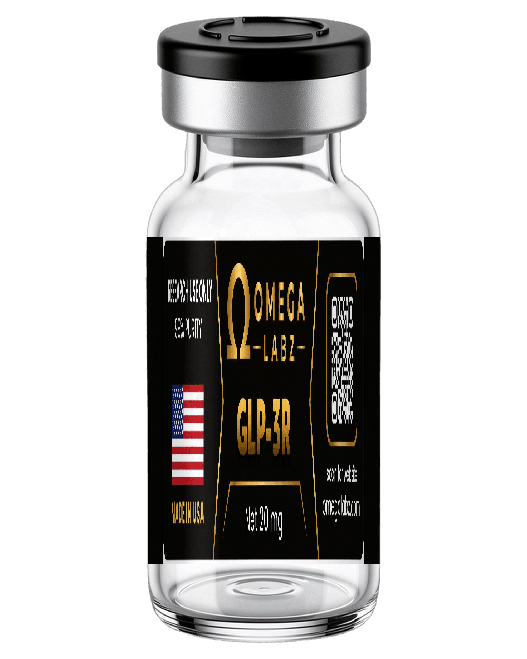 GLP-3R (20 mg) OmegaLabz research bottle