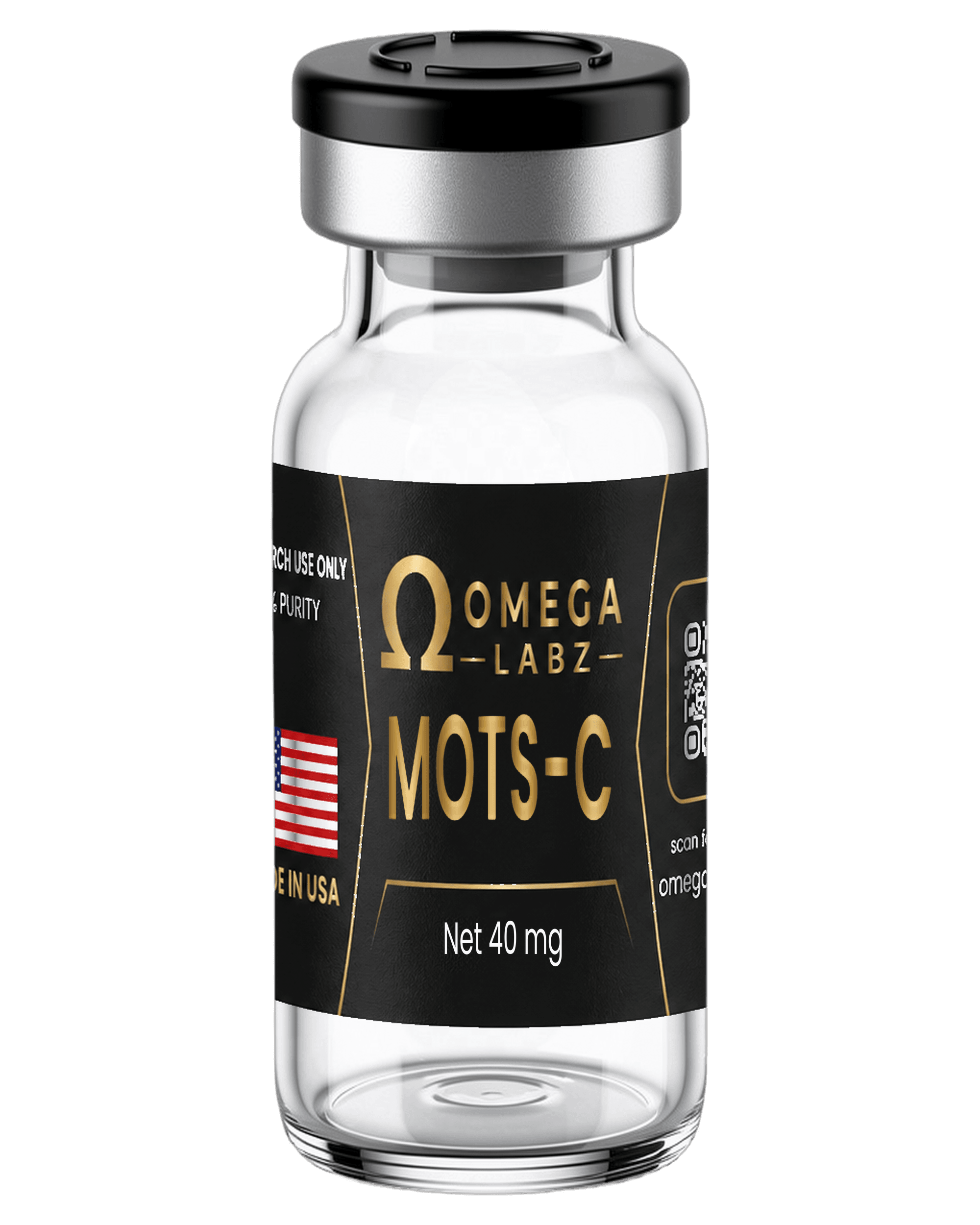 MOTS-c (40 mg) OmegaLabz research bottle