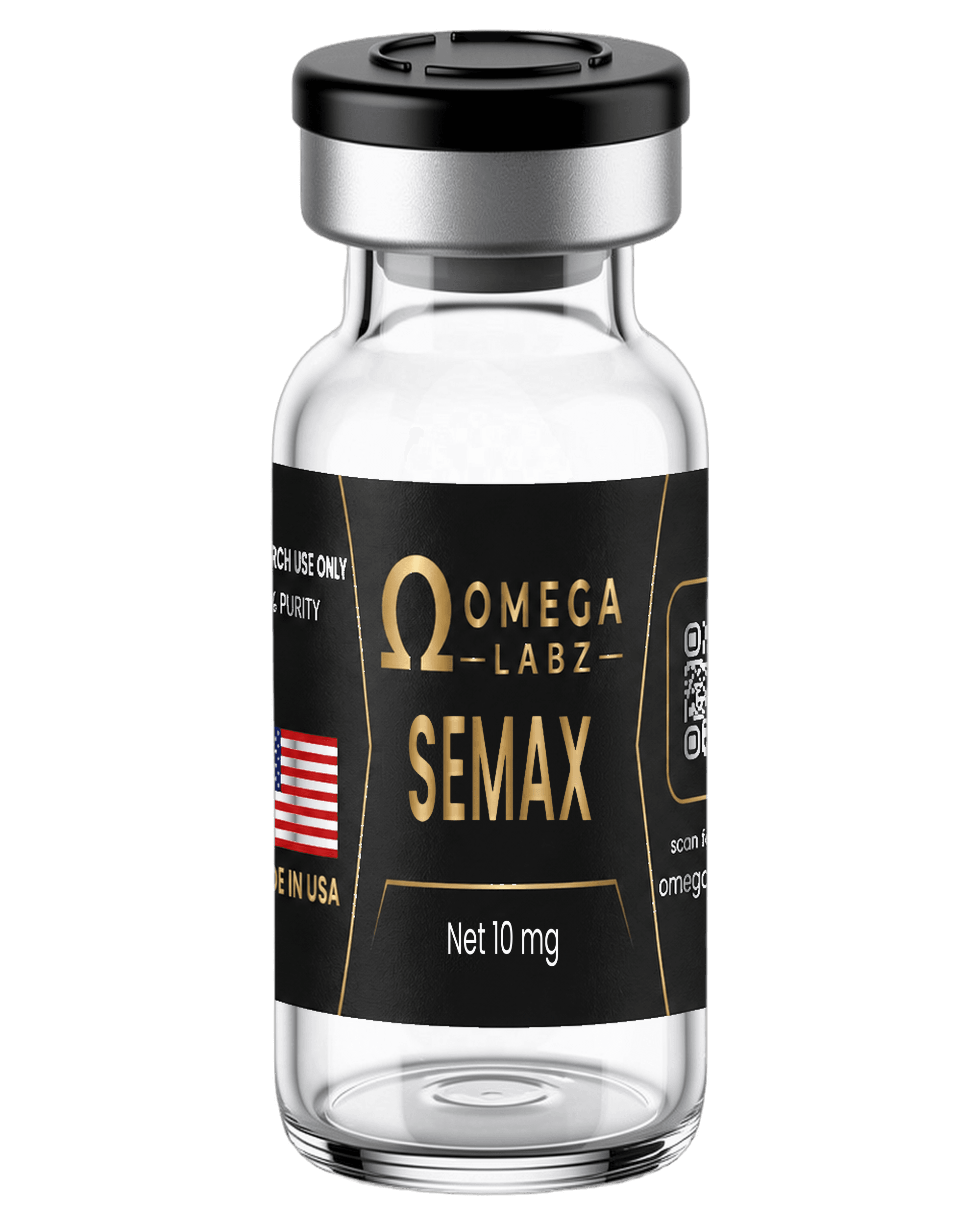 Semax (10 mg) OmegaLabz research bottle